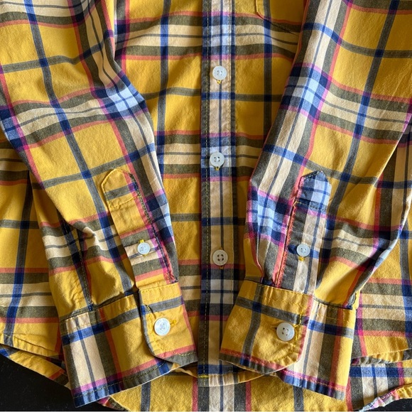 Boy’s Old Navy Yellow/blue/red Plaid Longsleeve Button Up Size M(8) - Picture 11 of 12